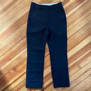 & Other Stories Capsule Wool Blend Tailored Cuffed Trousers in Black Size 4